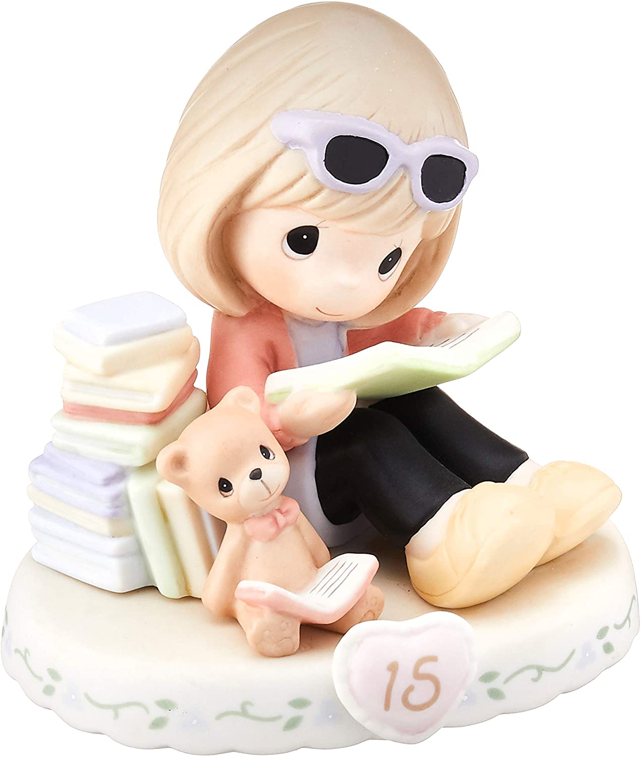 Precious Moments  Girl Growing In Grace, Age 15 Birthday Bisque Porcelain Figurine