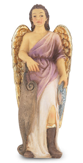 4" St. Raphael Hand Painted Solid Resin Statue