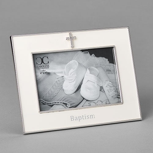 Roman 6-inch Baptism Picture Frame with Cross, 4-inch x 6-inch