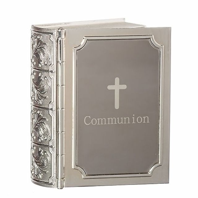 Silver Communion Bible Keepsake Box