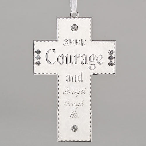 Roman Seek Courage Hanging Cross, 7.25" H