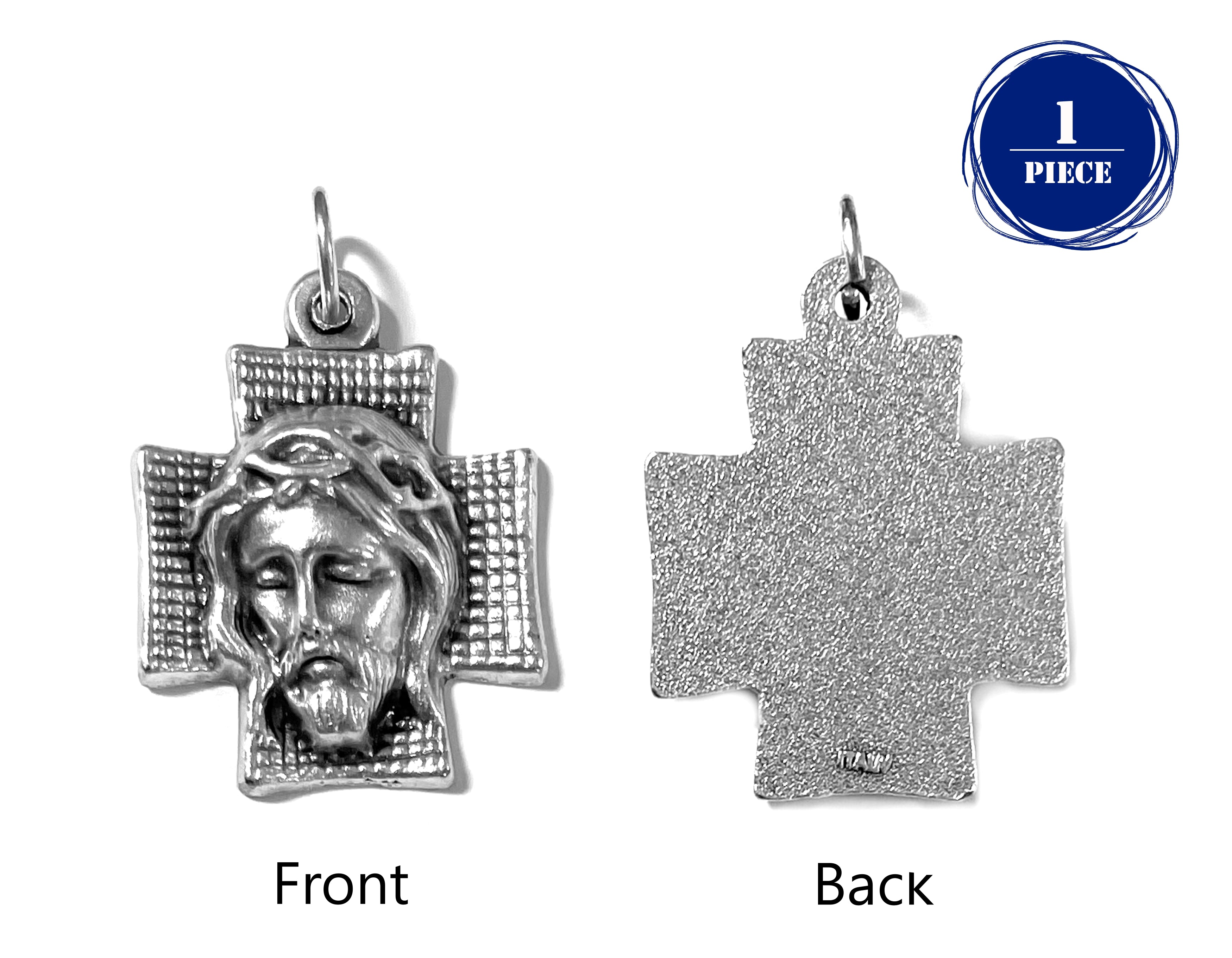 Image of Jesus' Face on a Cross Medal 0.8"