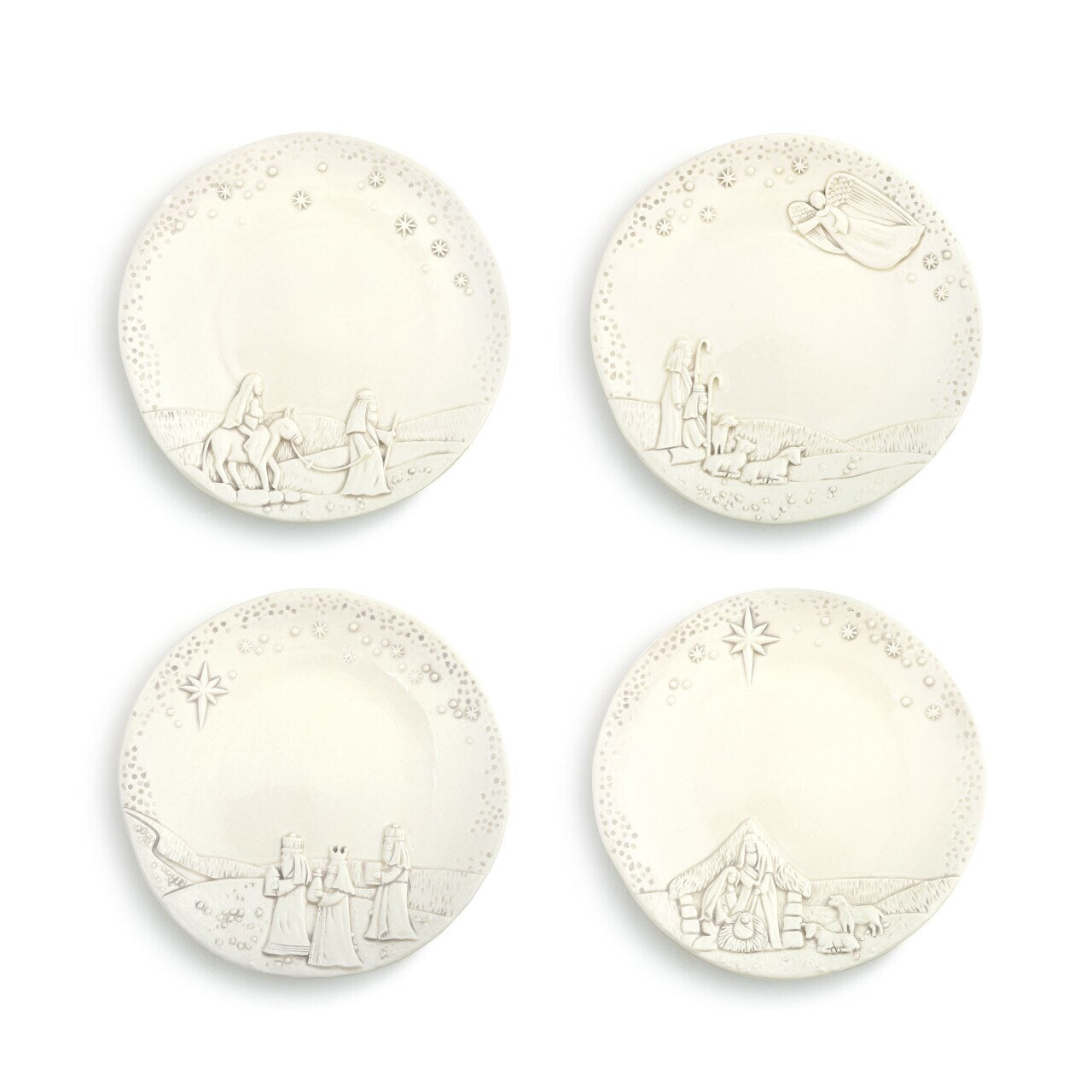 Christmas Journey Snack Plates Set of 4 Assorted