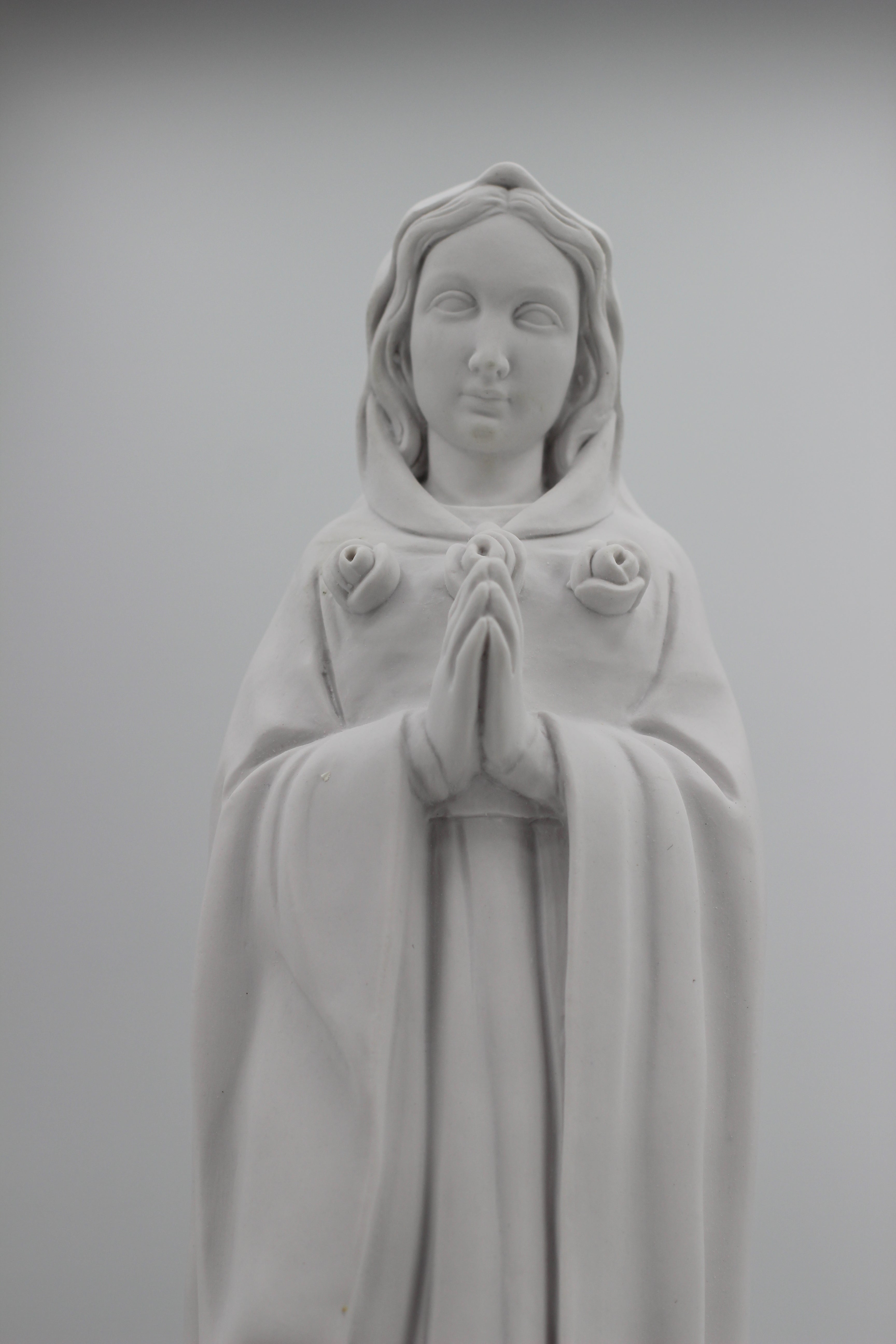 The Faith Gift Shop Mystic Rose Virgin Mary all White Statue- Hand Painted  in Italy - Our Tuscany Collection - Maria Rosa Mistica Blanca