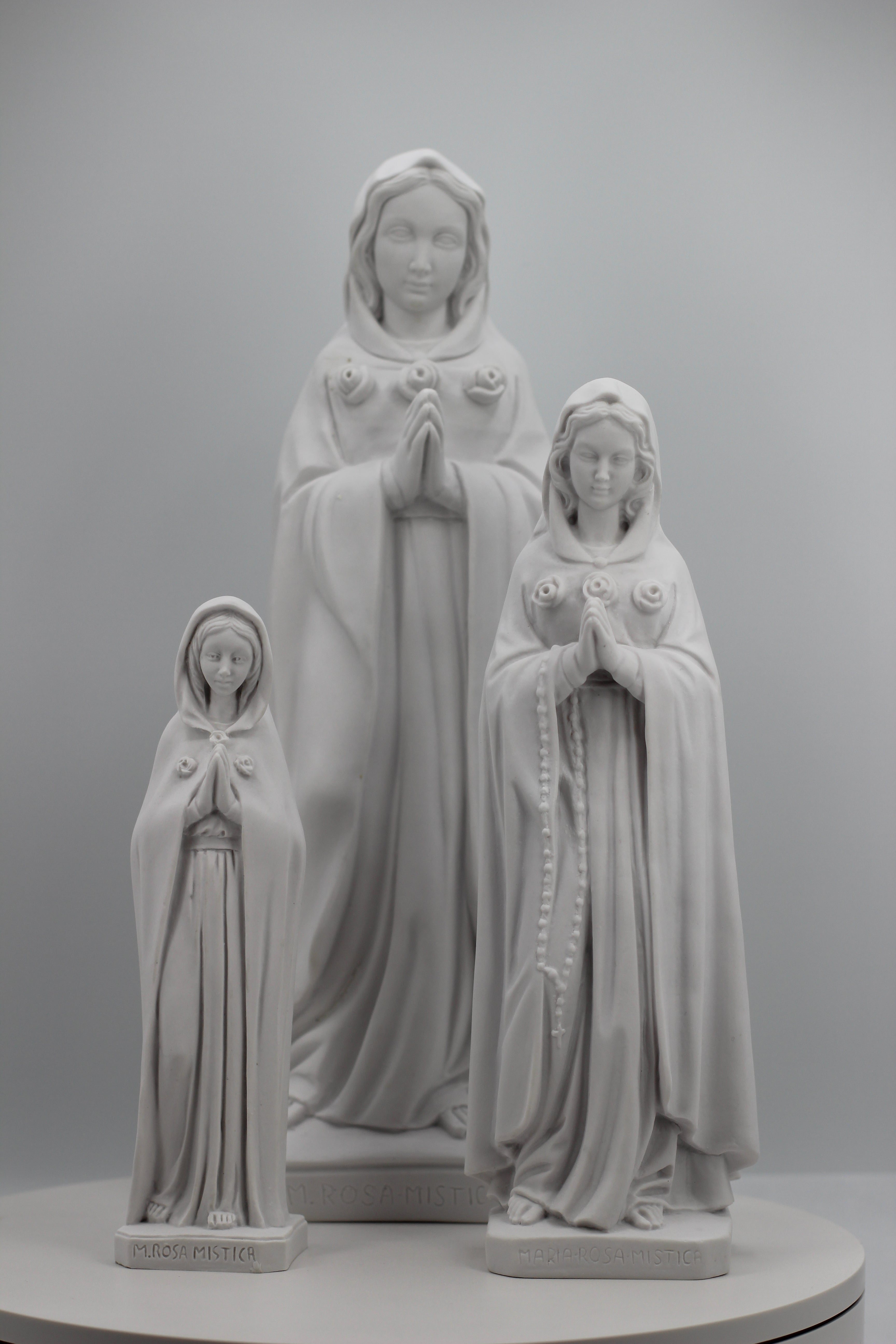 The Faith Gift Shop Mystic Rose Virgin Mary all White Statue- Hand Painted  in Italy - Our Tuscany Collection - Maria Rosa Mistica Blanca