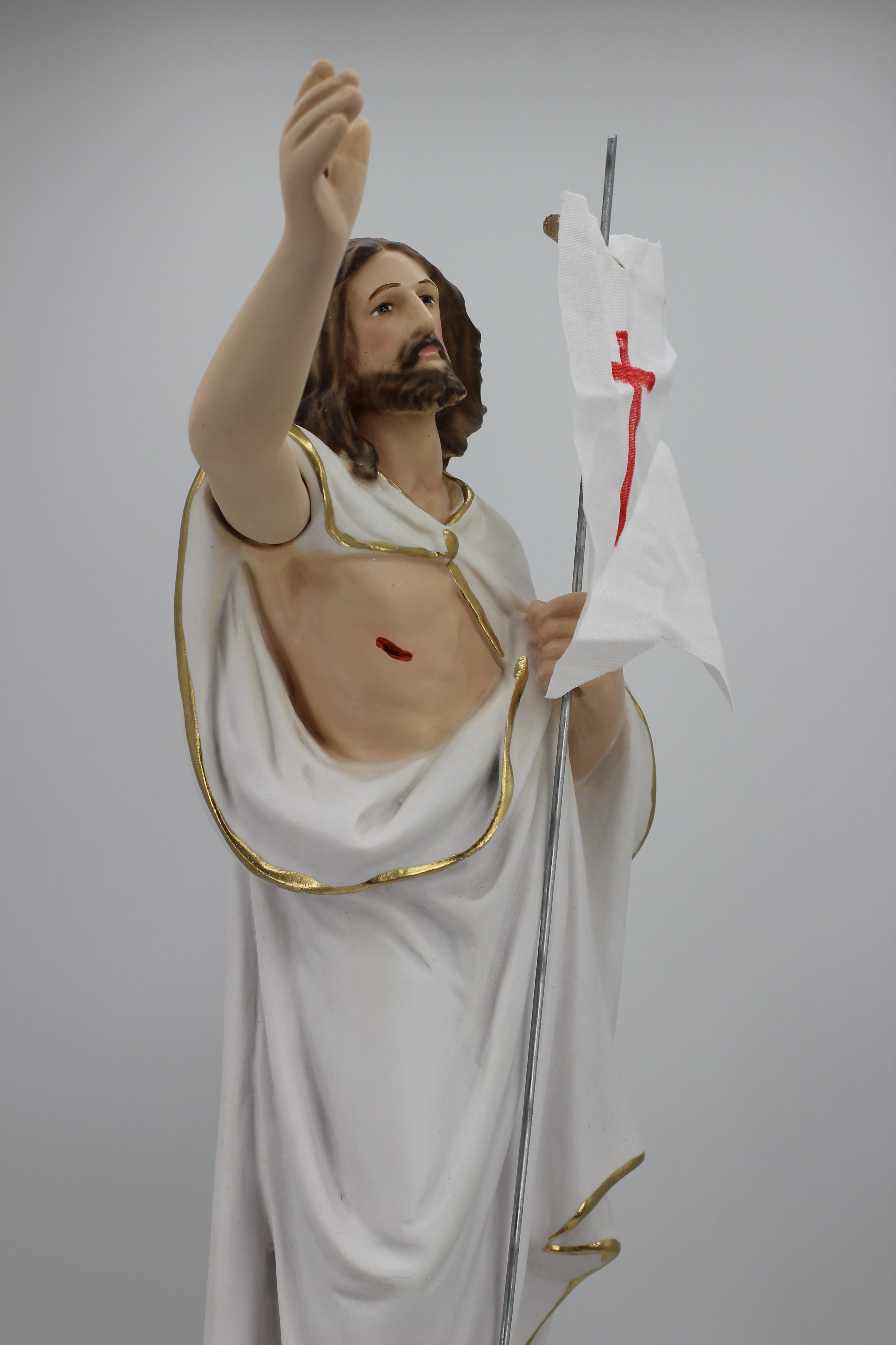 Resurrected Jesus with "Triumphal Cross" Flag by the Faith Gift Shop /  Jesus Resusitado