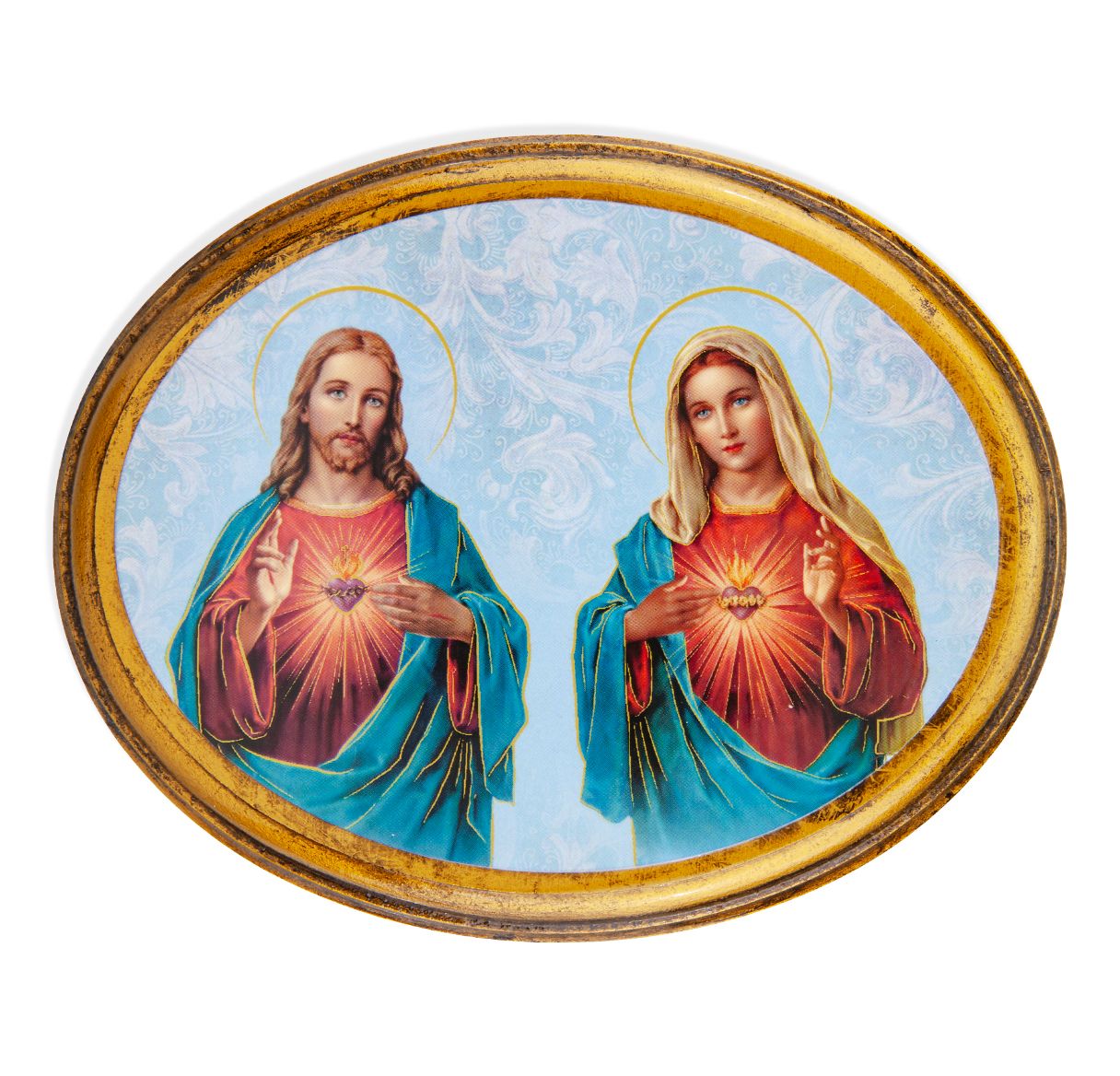 Oval Sacred Hearts Plaque