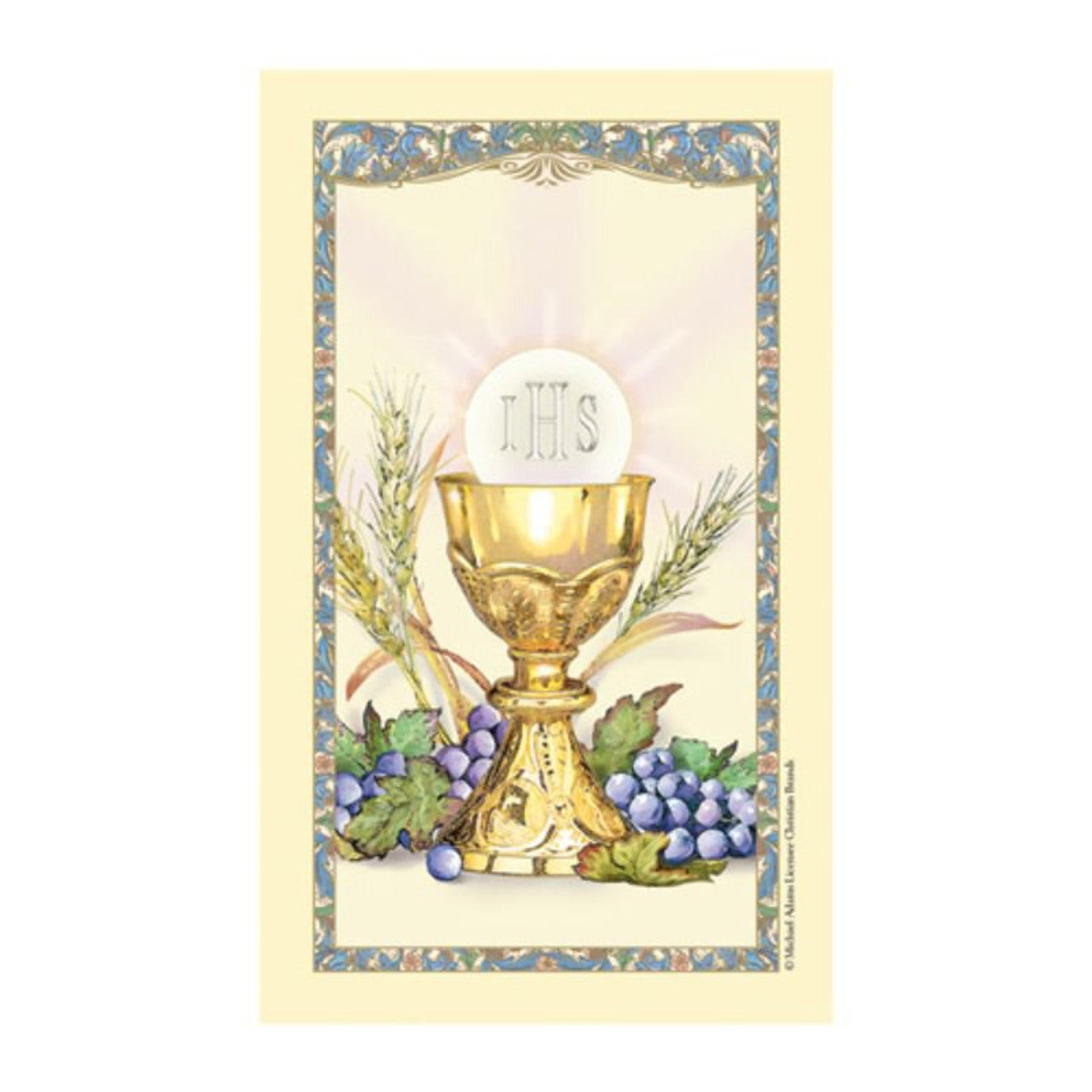 First Communion Laminated Holy Card /Chalice
