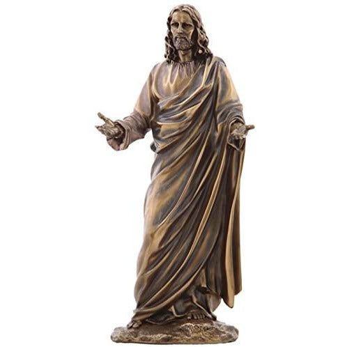 US 12.13 Inch Jesus (Son of God) with Open Arms Cold Cast Bronze Figurine