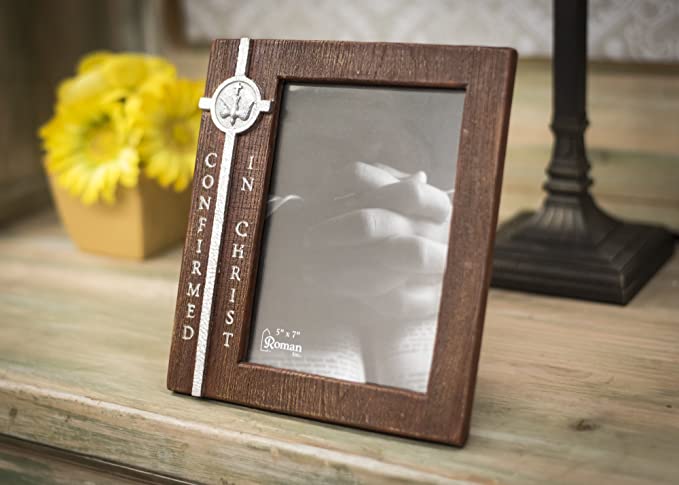 Confirmed in Christ Wood Finish 5 x 7 Photo Confirmation Picture Frame