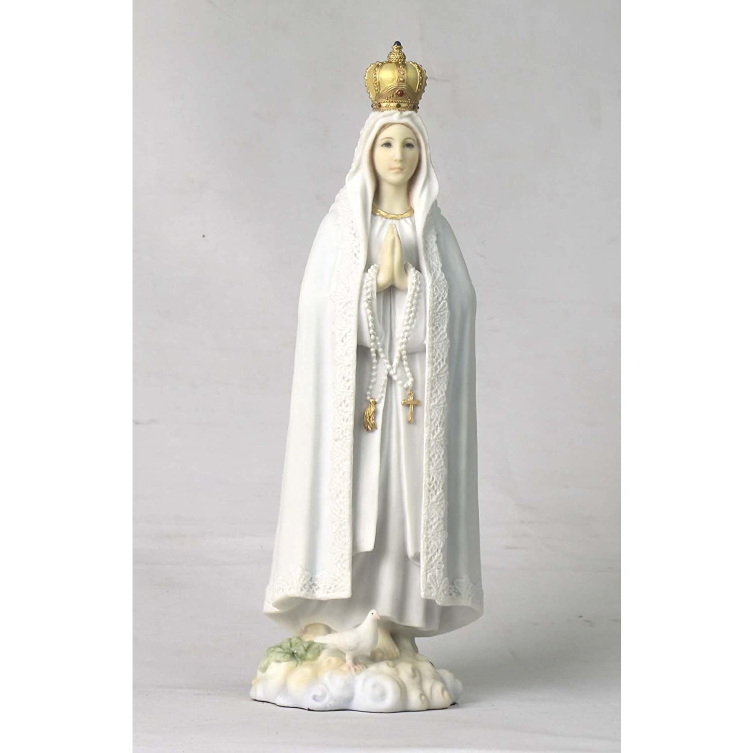 US 10.63 Inch Our Lady of Fatima Decorative Statue Figurine, Light colors
