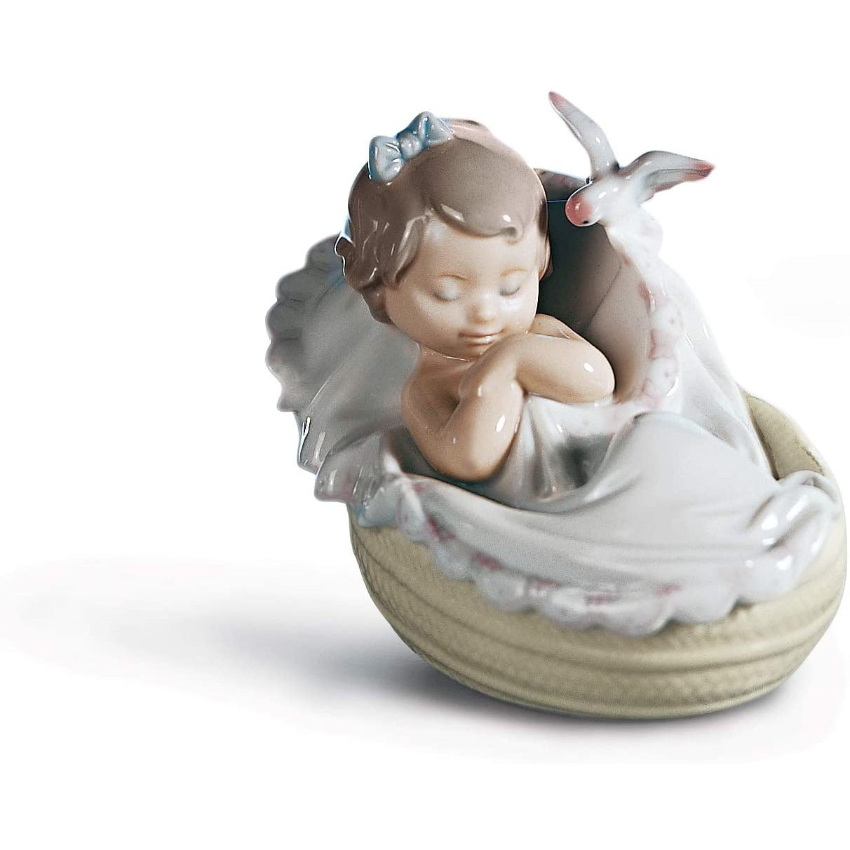 LLADRÓ Comforting Dreams Girl Figurine. Porcelain Baby Figure.
