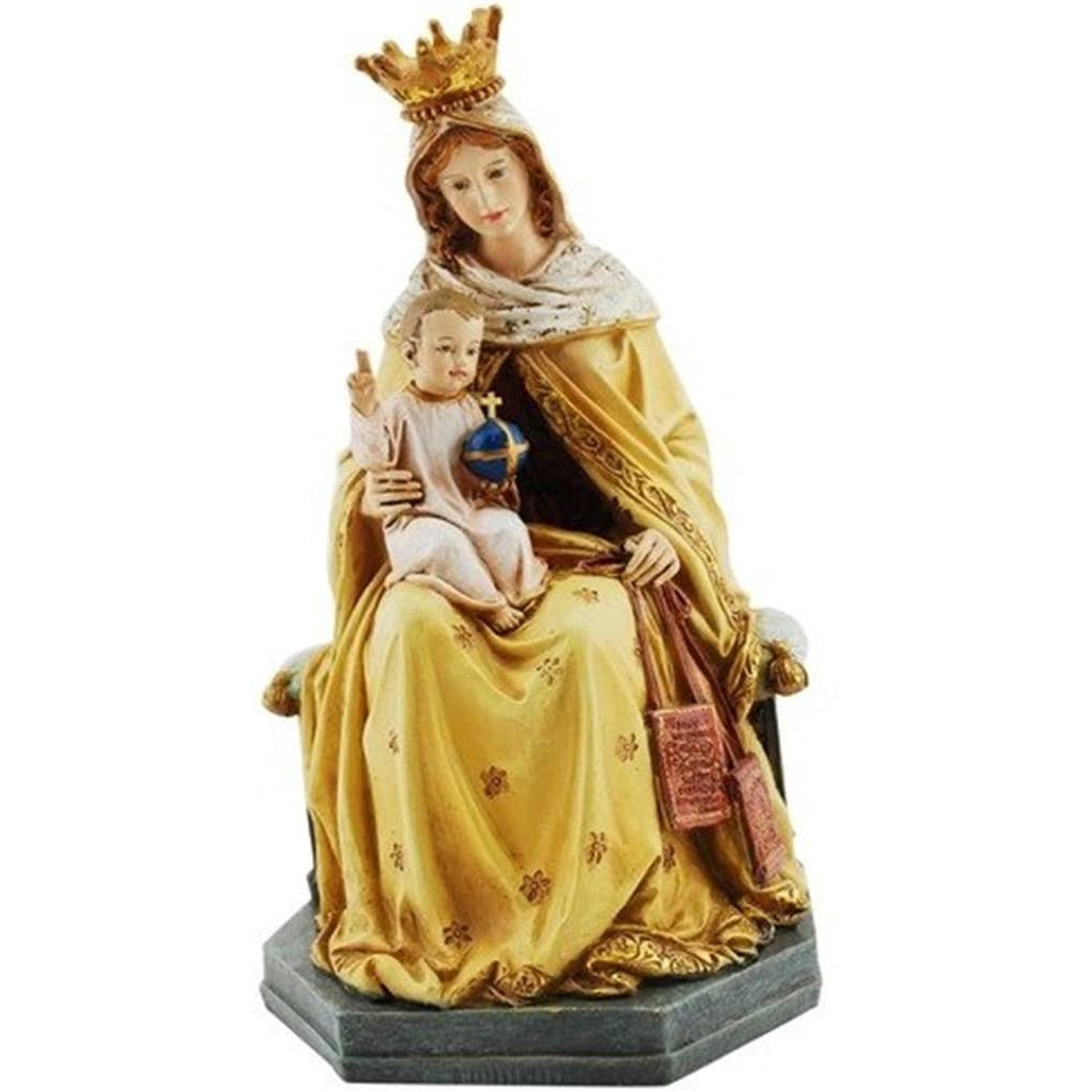 Roman Our Lady of Mt. Carmel with Child 8 Inch Resin Stone Tabletop Statue Figurine
