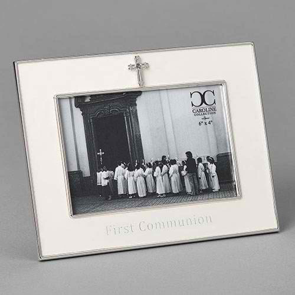 Roman 6-inch Communion Picture Frame with Cross, 4-inch x 6-inch