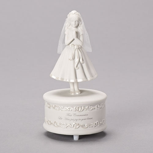 7.5"H Musical Communion Girl That Plays the Lord's Prayer