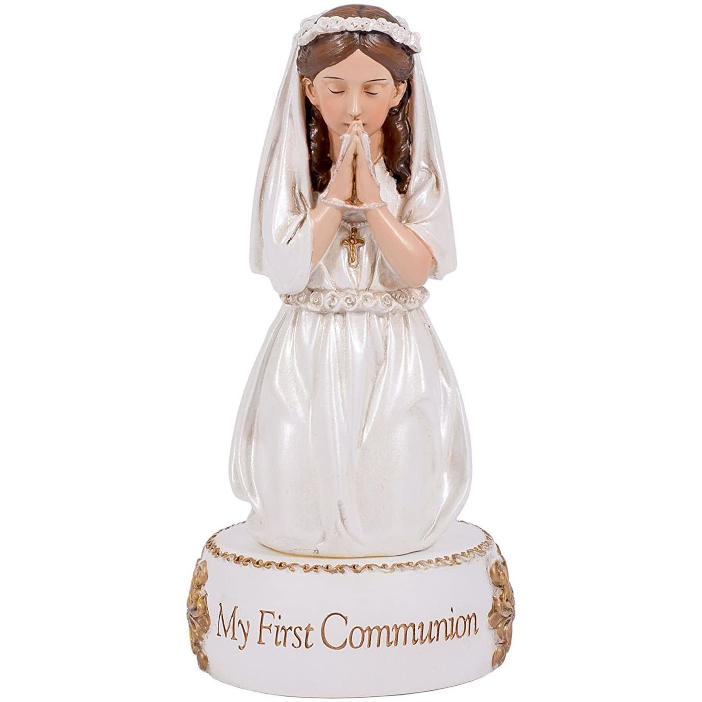 5.5" Kneeling Girl My First Communion Resin Figurine