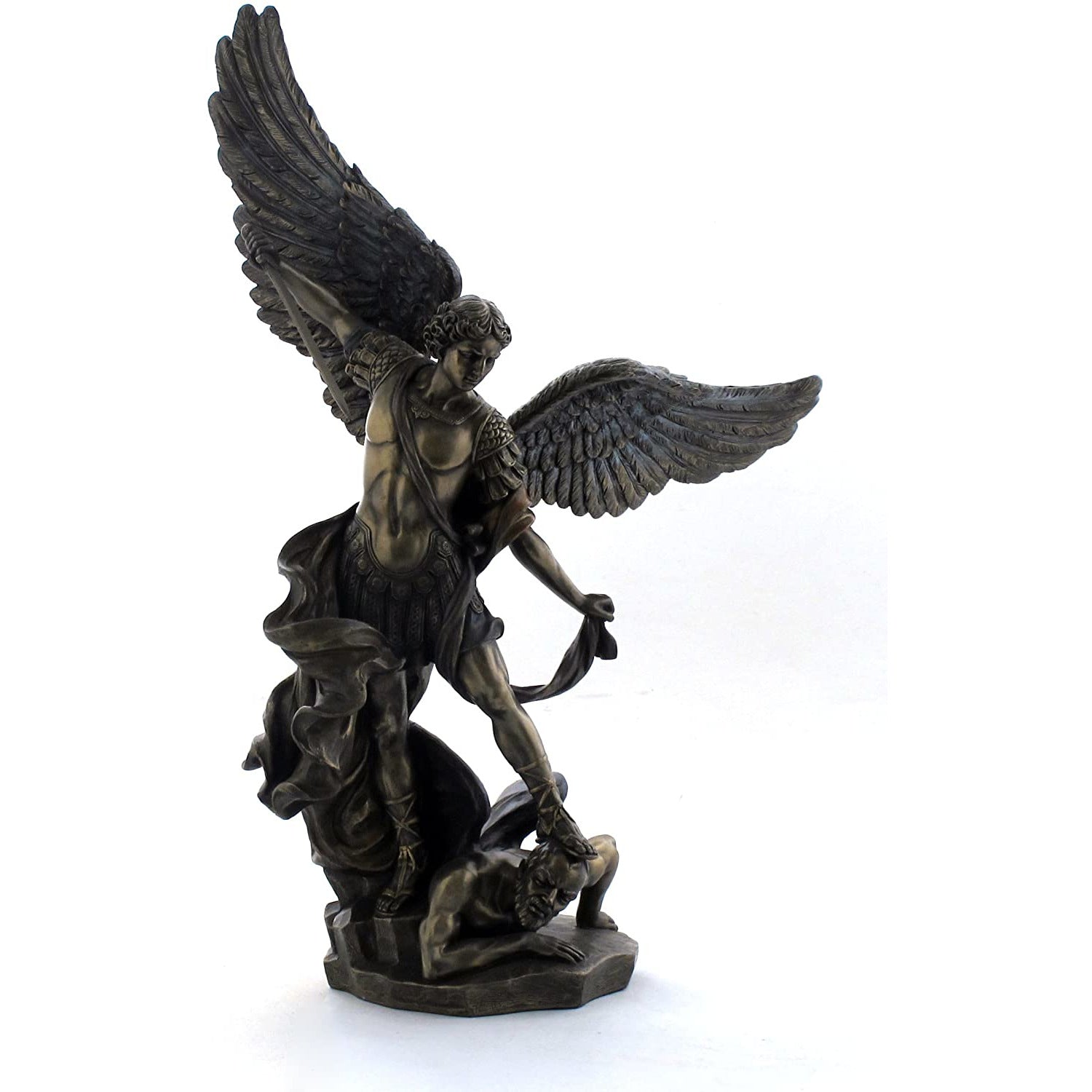 Unicorn Studios WU71543A4 Archangel St. Michael Tramples Demon Religious Sculpture