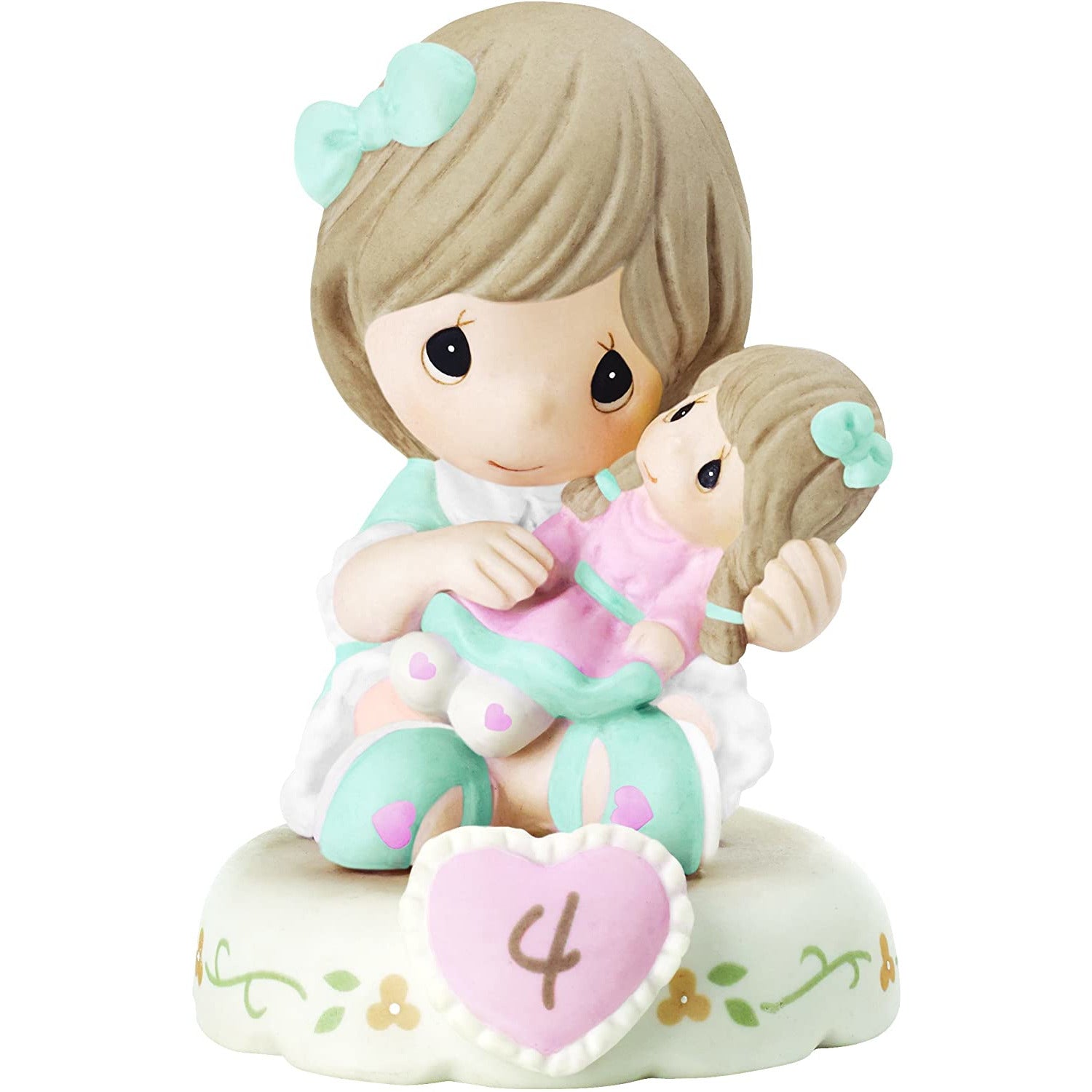 Precious Moments 152010 "Growing In Grace, Age 4" Girl Bisque Porcelain Figurine Birthday Gift