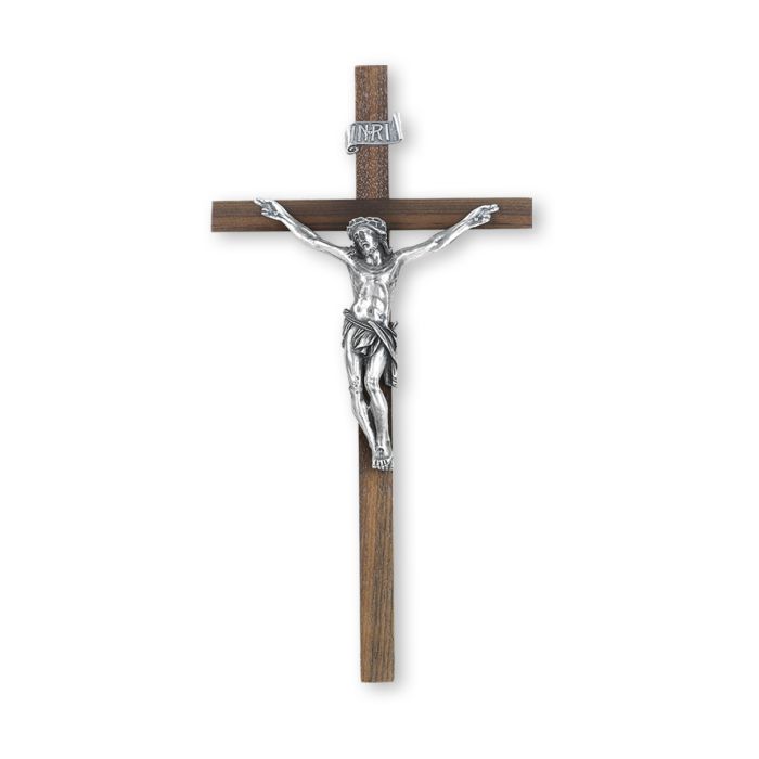 12" Walnut Cross with Antique Pewter