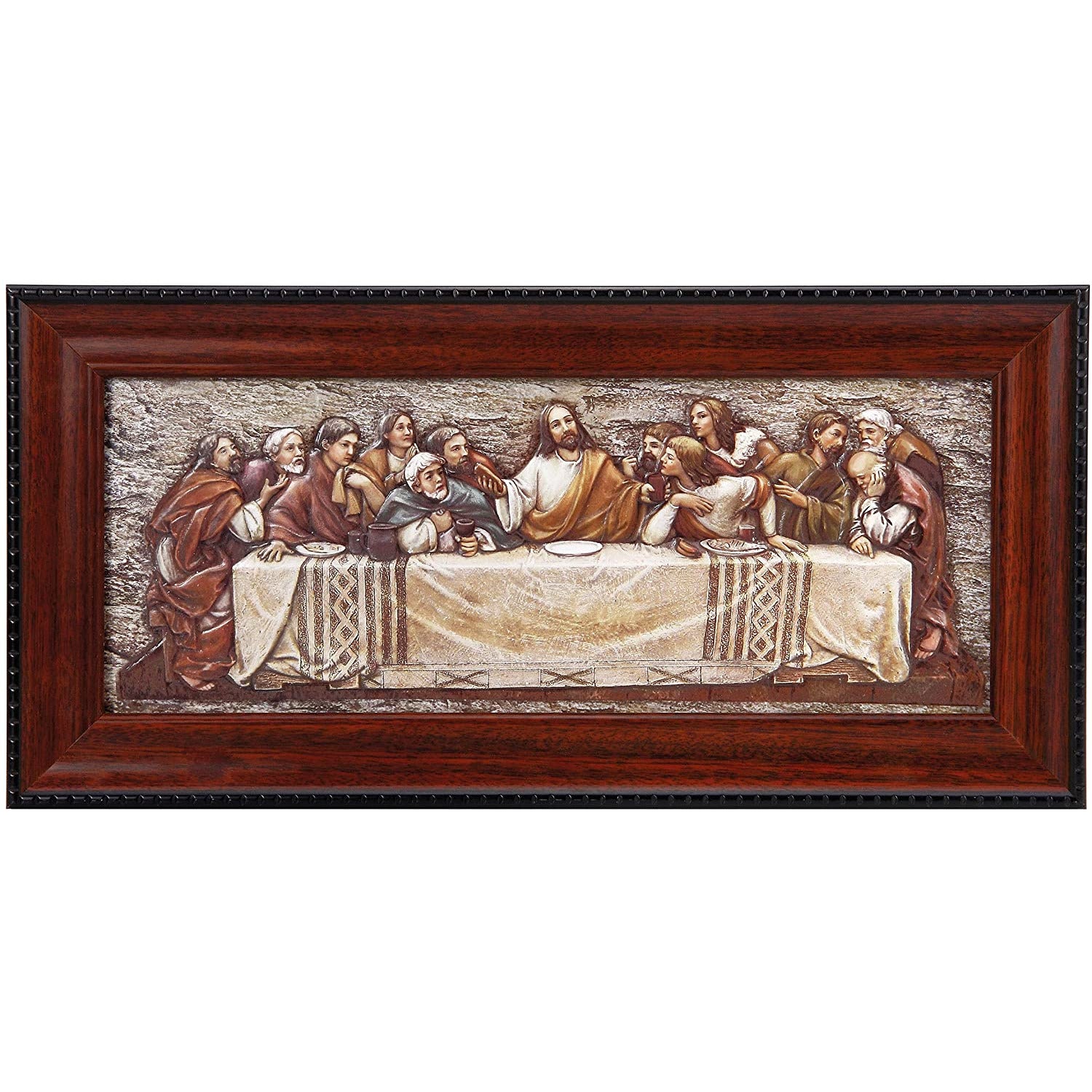 Joseph's Studio by Roman - The Last Supper Relief in Frame, 7" H and 14" W