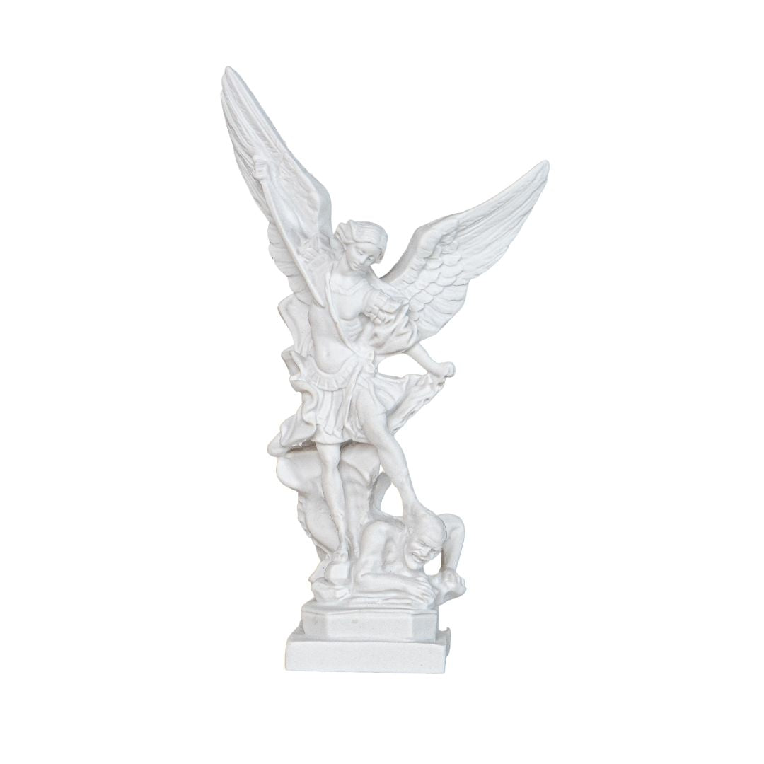 Saint Michael The Archangel White Statue  / San Miguel en Blanco