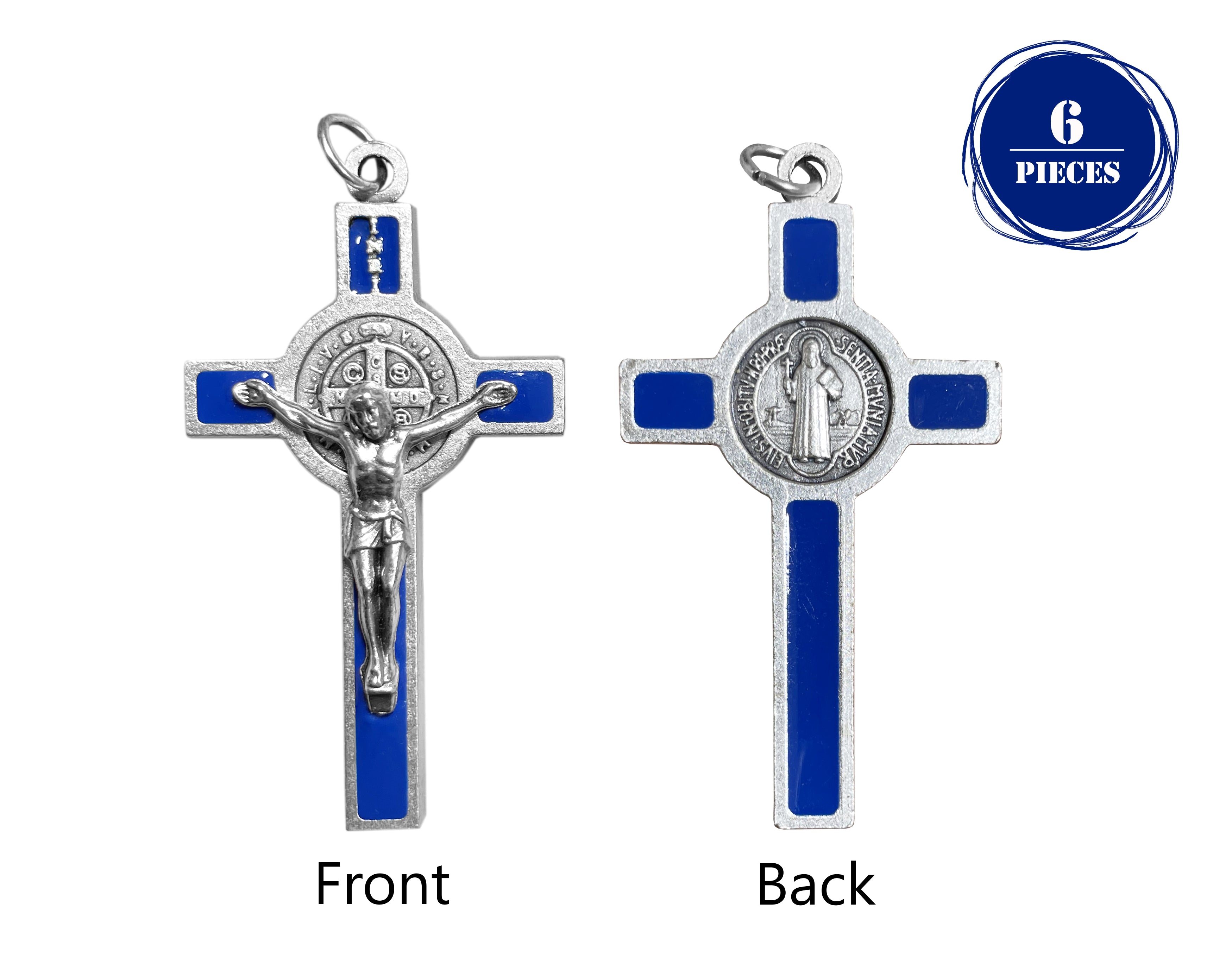 Saint Benedict Crucifix with colors enamel accented 2.0"