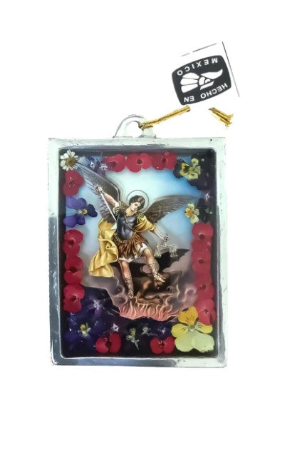 St Michael Wall Frame w/ Pressed Flowers