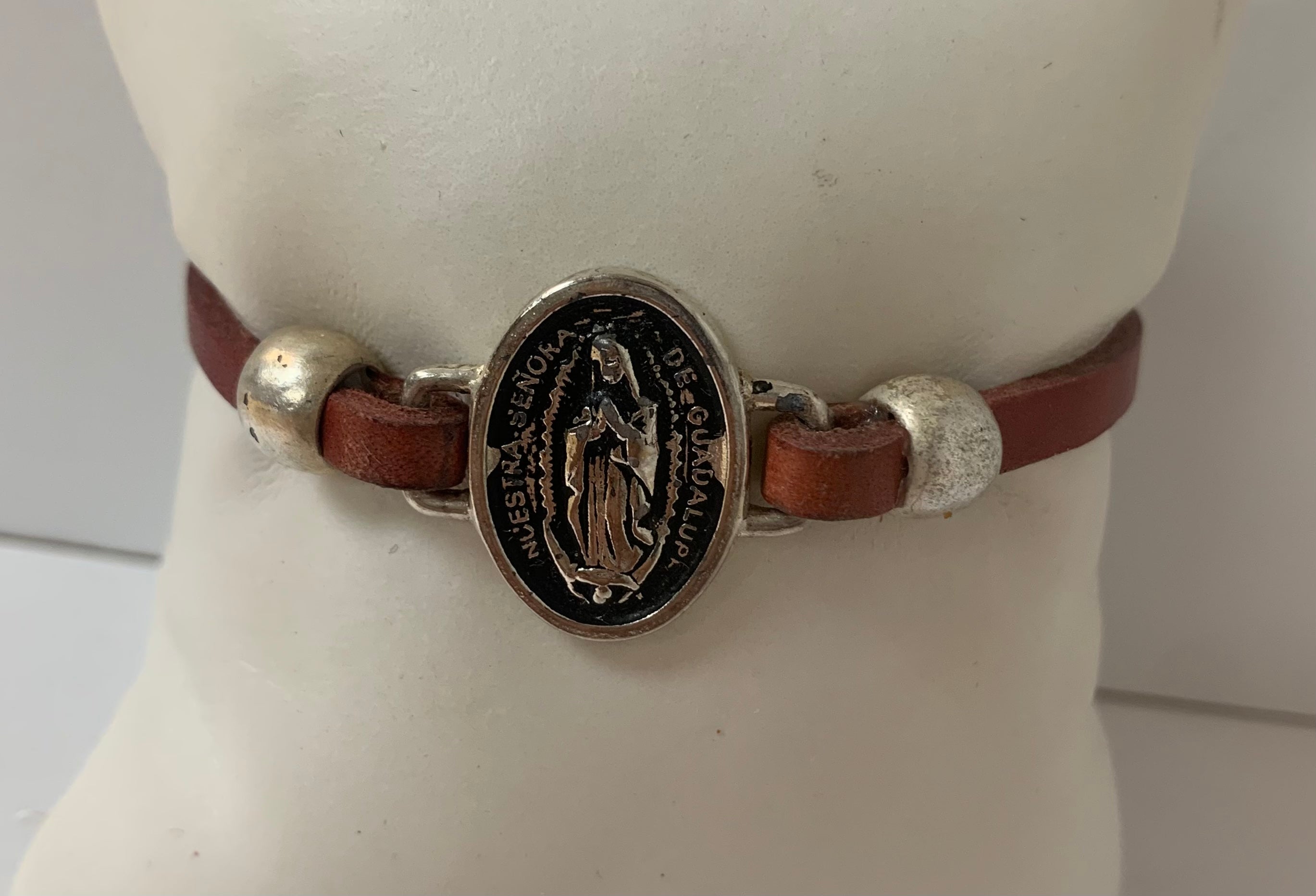 Vintage Virgen of Guadalupe bracelet handmade jewelry by Graciela's Collection