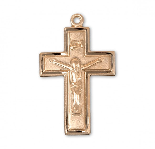 Gold Over Sterling Silver Wide Crucifix