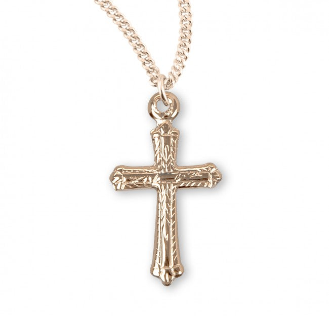 Gold Over Sterling Silver Detailed Cross