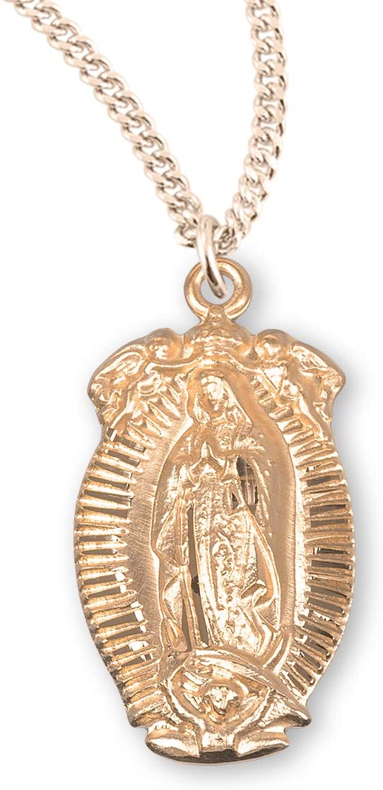 Gold Over Sterling Silver Our Lady of Guadalupe Medal