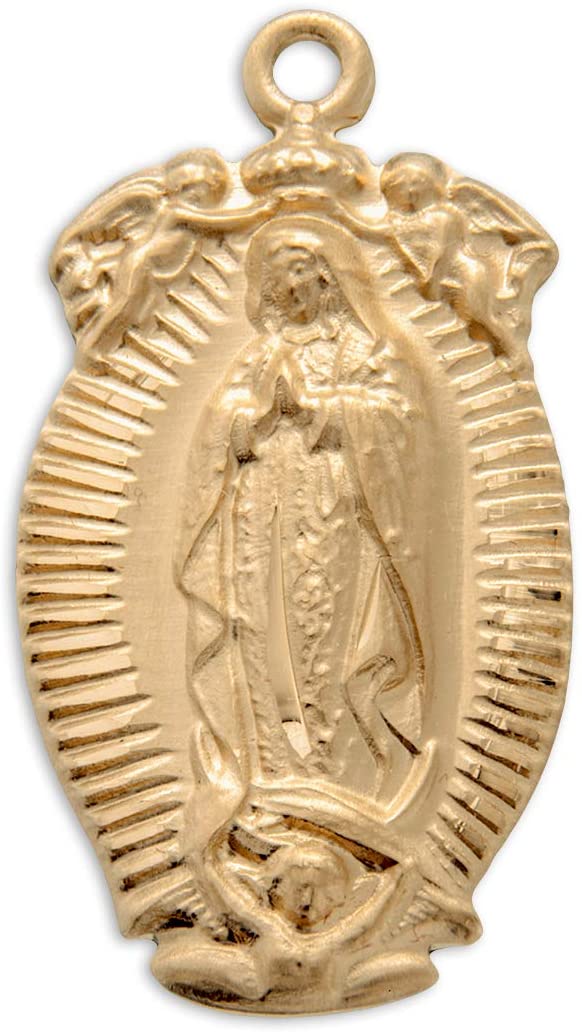 Gold Over Sterling Silver Our Lady of Guadalupe Medal