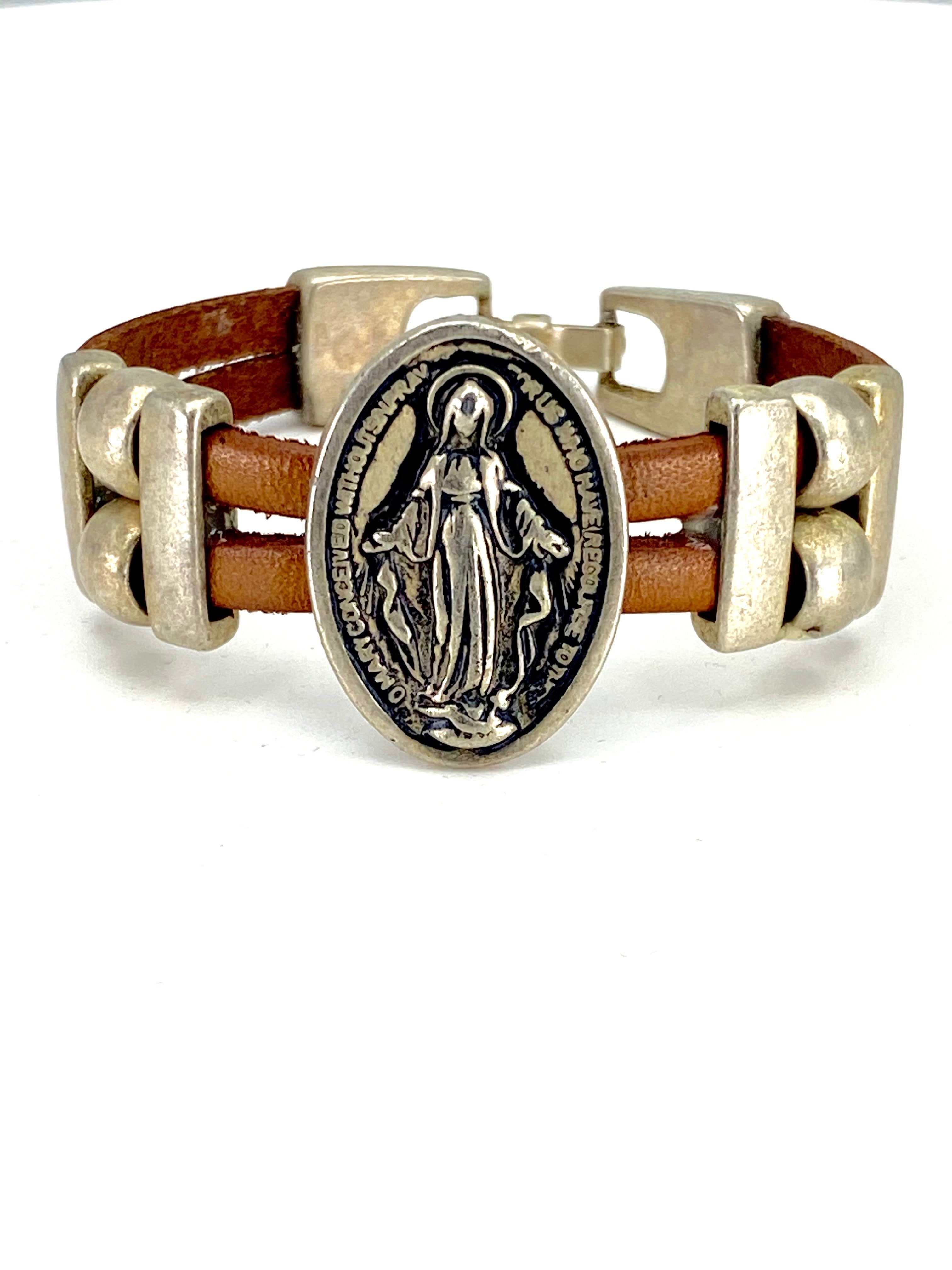 Vintage Miraculous Virgen Mary bracelet handmade jewelry by Graciela's Collection