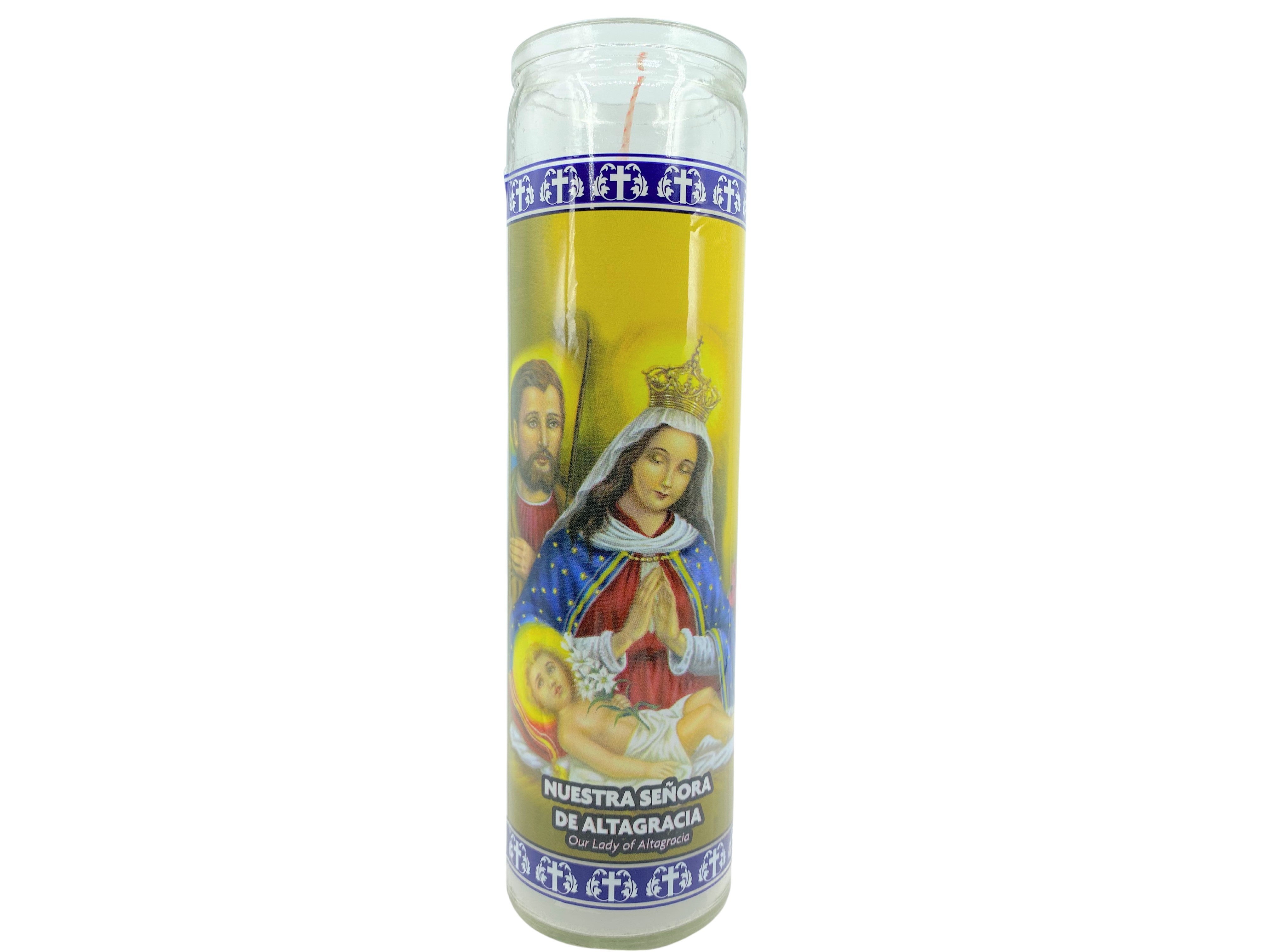 Set of 3 Candles of Our Lady of Altagracia /Set de 3  Velas de Nuestra Sra. de Altagracia