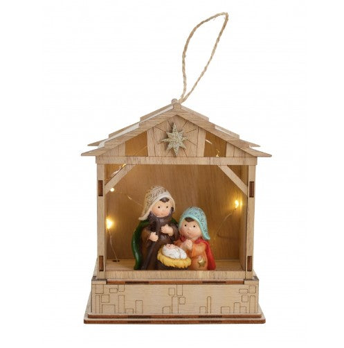 5.5" HOLY FAMILY STABLE ORNAMENT