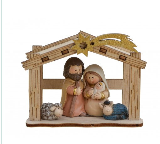 3" HOLY FAMILY STABLE