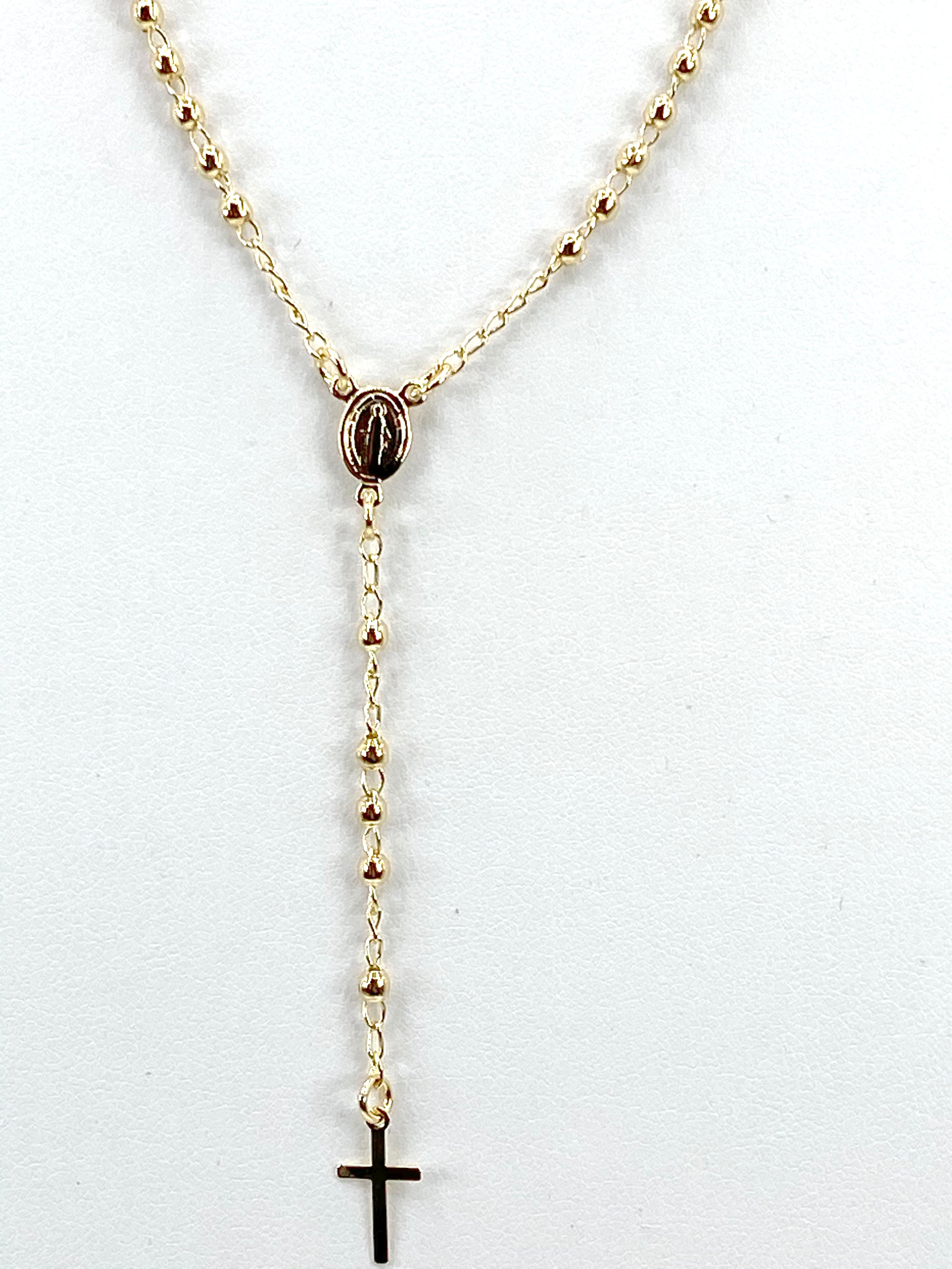Silver/Gold-plated 3 toned Rosary Necklace