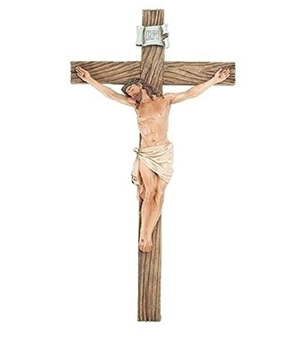 Jesus Nailed On The Cross Resin Wall Crucifix, 14 Inch