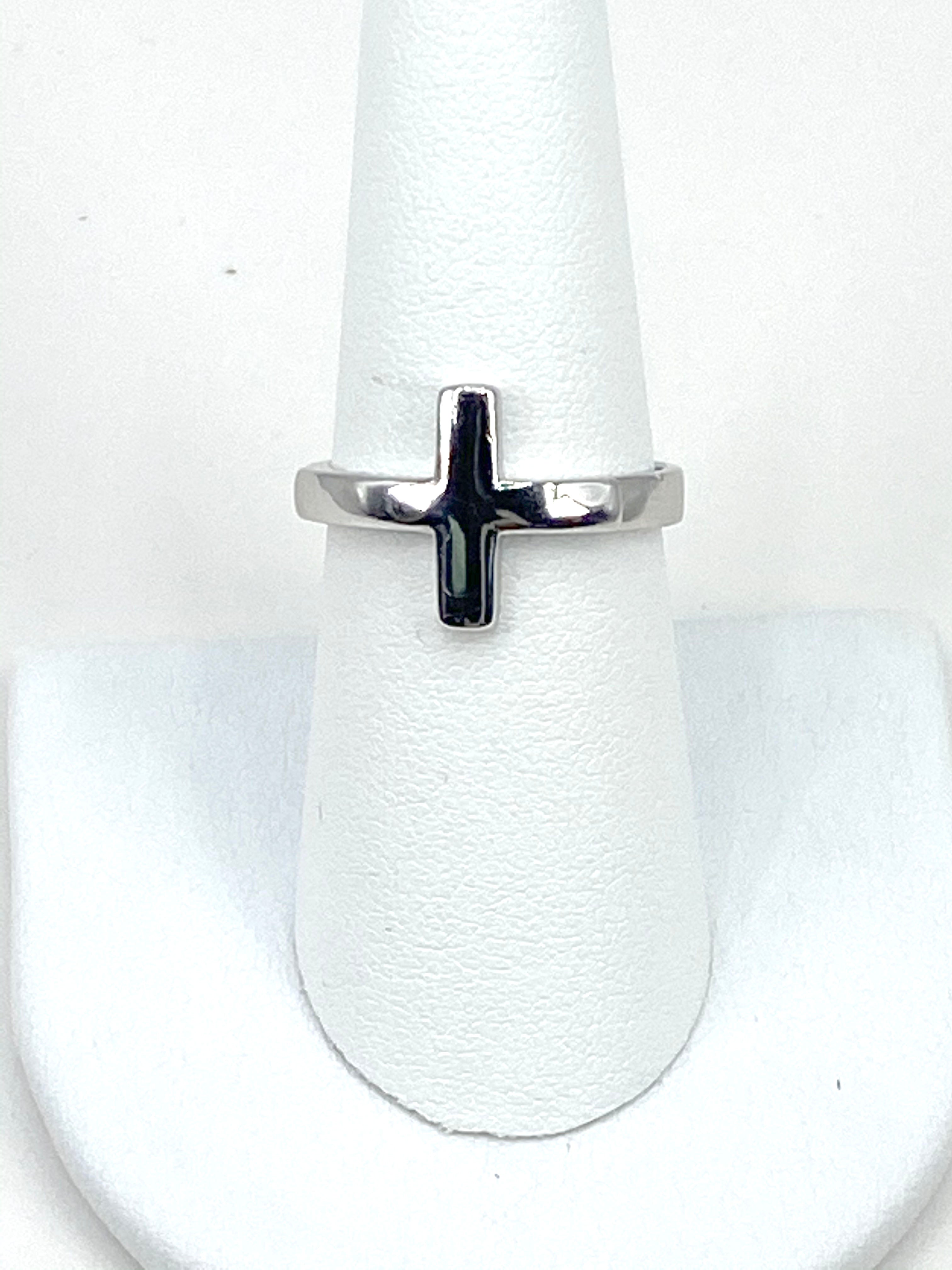 Ring with a Cross in Sterling Silver three colors Rose Gold, Gold, Silver