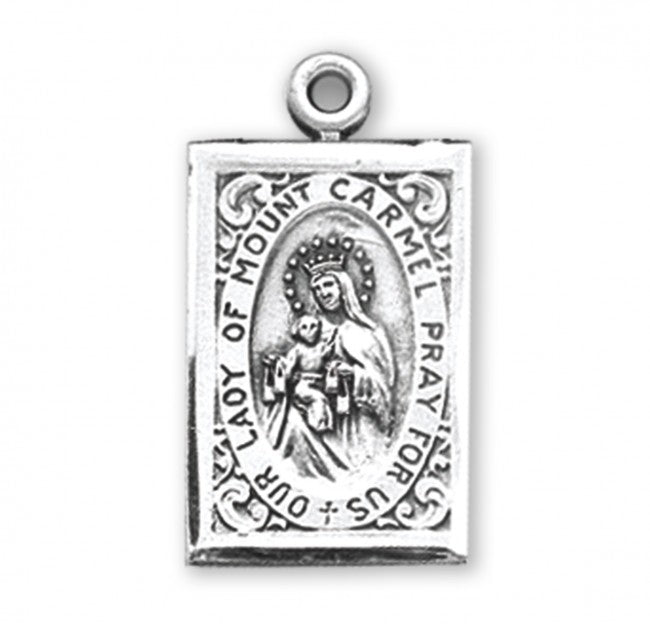 Our Lady of Mount Carmel Sterling Silver Scapular Medal