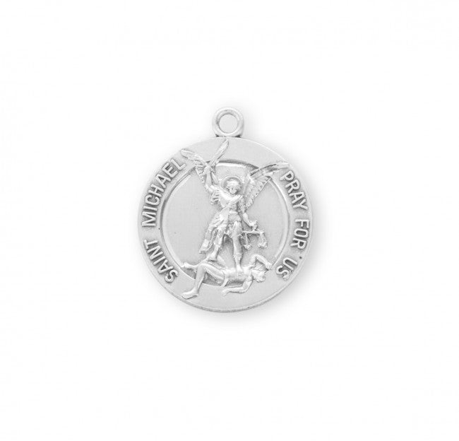 Saint Michael Round Sterling Silver Medal