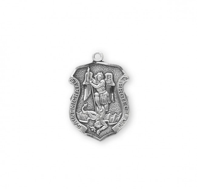 Saint Michael Sterling Silver Badge Medal