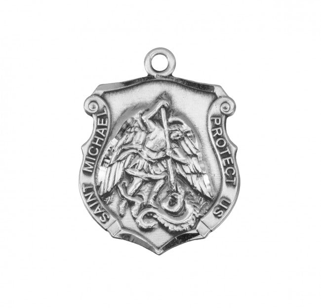 Saint Michael Sterling Silver Badge Medal