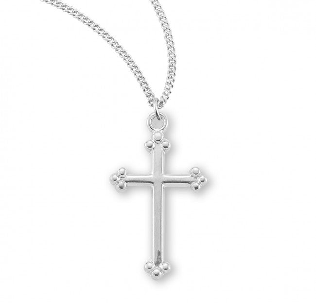 Sterling Silver Small Budded Cross