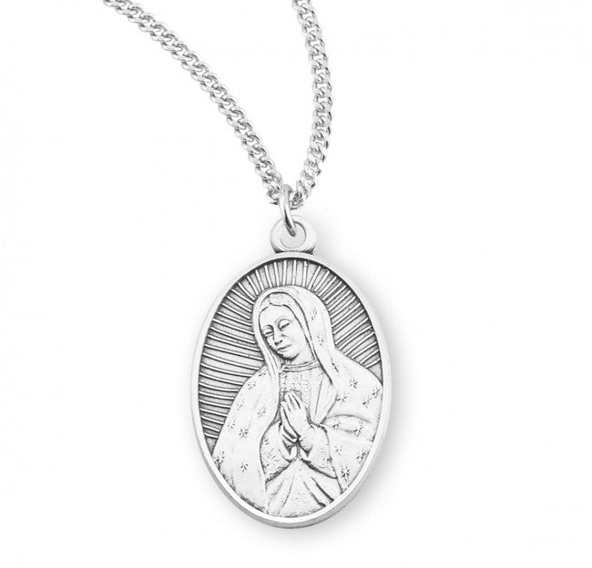 Our Lady of Guadalupe Oval Sterling Silver Medal