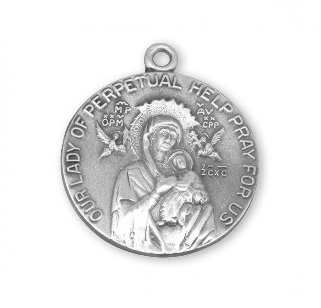 Sterling Silver Our Lady of Perpetual Help Round Medal
