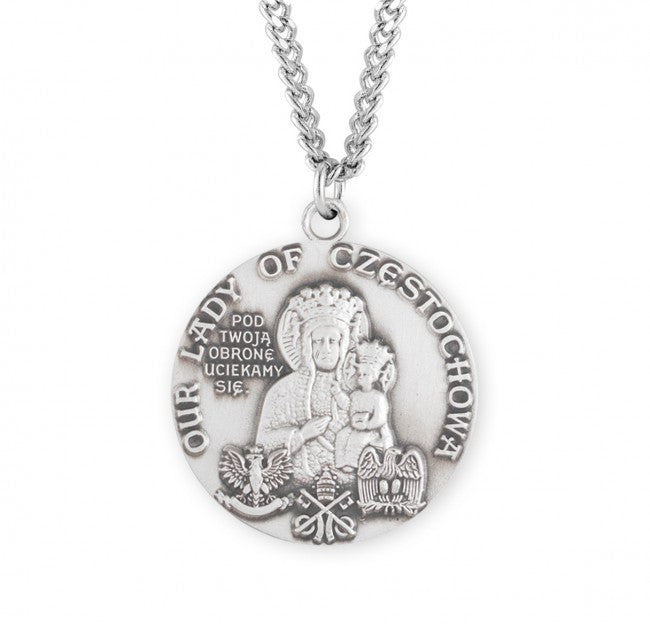 Our Lady of Czestochowa Round Sterling Silver Medal