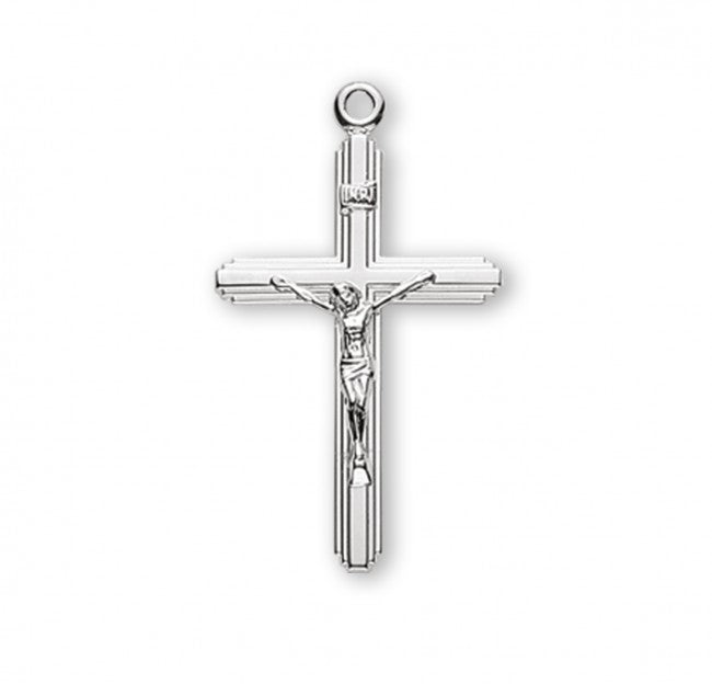 Stream Lined Sterling Silver Crucifix
