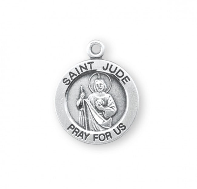 Saint Jude Round Sterling Silver Medal