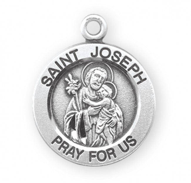 Saint Joseph Round Sterling Silver Medal